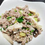 挽き肉エリンギセロリの塩レモン炒め