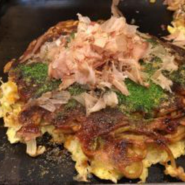 帰りはお好み焼き。