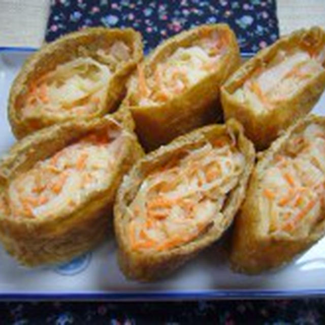 稲荷包みサラダ　to　和風マヨイカフリッター　de　 男子飯
