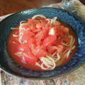 ダブルトマトの冷たいスープパスタ