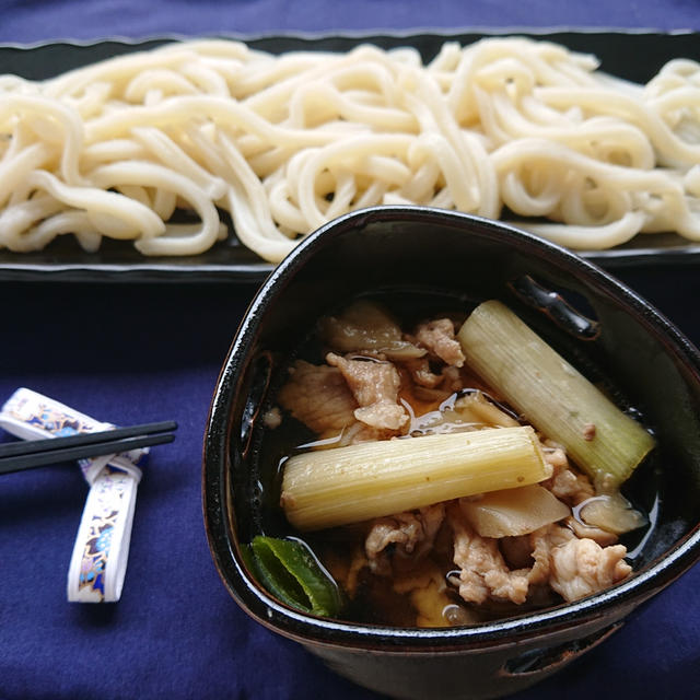 豚肉とネギと舞茸の冷やしうどん（つけ麺、豚こま、豚こま肉）