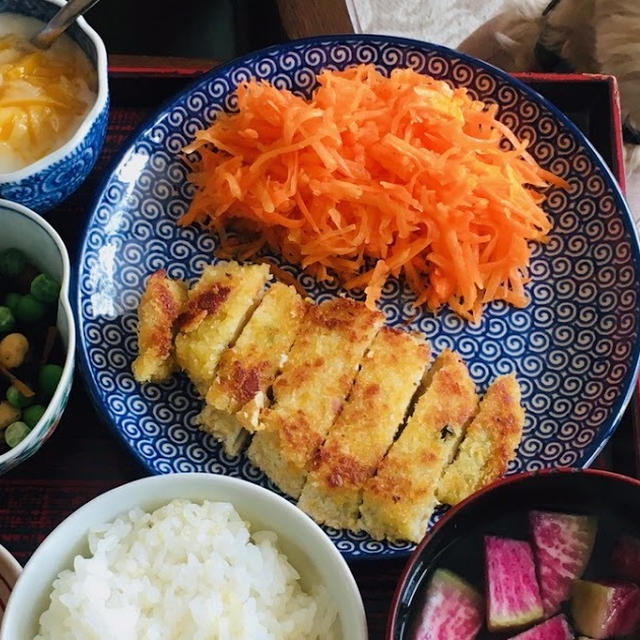 パン粉付きタラ定食
