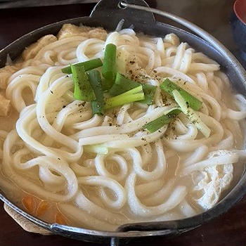 名物打ち込みうどん。大窪寺の紅葉