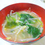 " もやしと青菜の味噌汁 " 