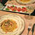 松茸とサーモンのパスタ＆いちじく生ハム