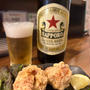 JR立花駅　立ち飲み　ネオスタンドおぼら　赤星と唐揚げでサクッと
