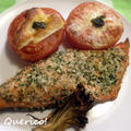 シンプルがいい。鮭のハーブパン粉焼き＆いわきトマトのチーズのせグリル by quericoさん