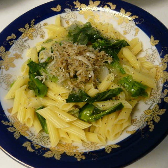 菜の花＆シラスのペンネ・新玉ねぎソース