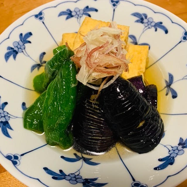 茄子・厚揚げ・万願寺唐辛子の冷やし鉢