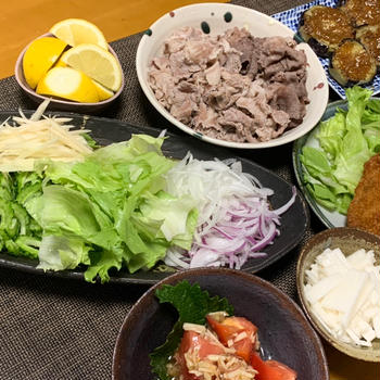 我が家の家呑みメニュー簡単に色々楽しんでまーす‼️【冷しゃぶ薬味丼】も是非❣️