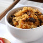 椎茸とひじきの食べるラー油で中華風炊き込みご飯　＆　お知らせ