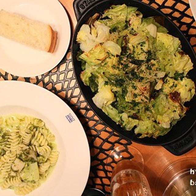 『青海苔とホタテのパスタ（プロ味）』の夜ごはん。