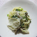「小松菜とキノコのＷチーズパスタ」