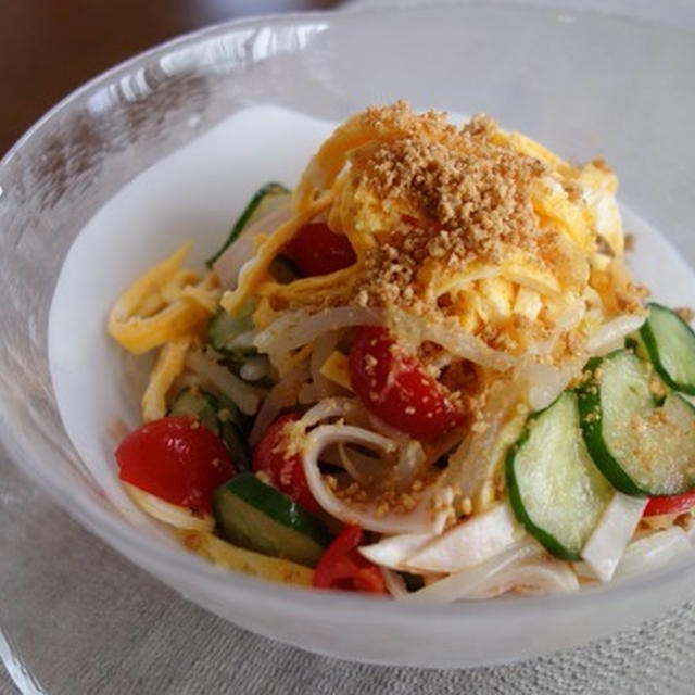 生姜たっぷりの五目素麺　／オムライス:孫の食べっぷりに驚き！