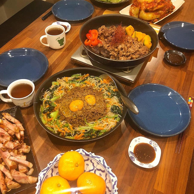 キムチを食べる晩御飯です！