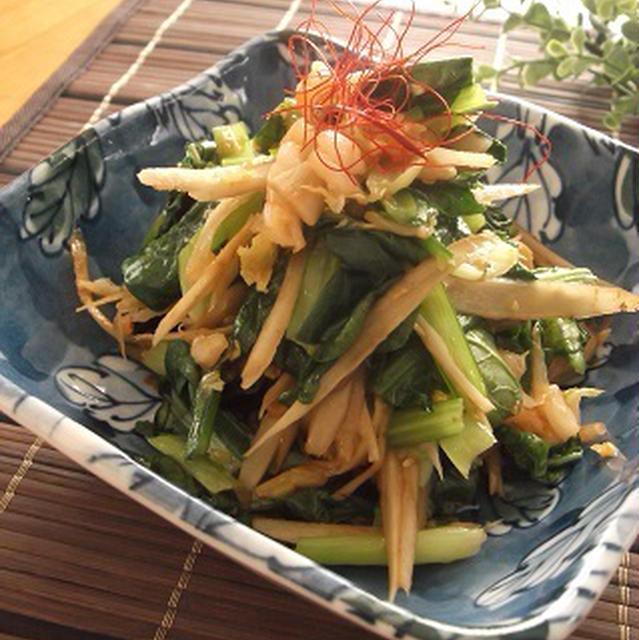 小松菜の洗い方　＆　5分ほどで完成！ごぼうと小松菜のキムチ炒め