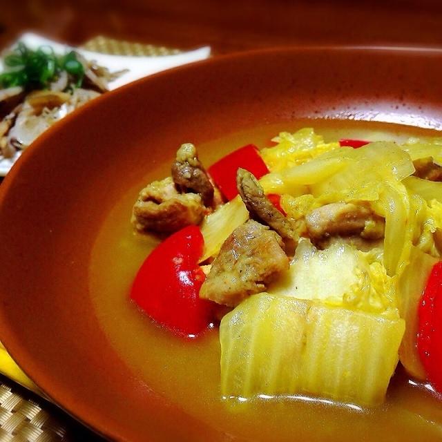 鶏肉と白菜のカレー煮込み