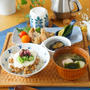 鯖の龍田揚げとネバネバ丼
