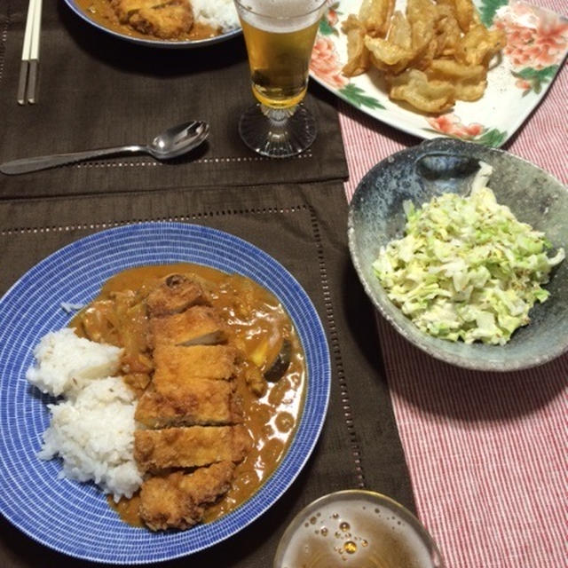 *日々のおうちごはん*スパイスからインドカレーとさくさくトンカツ〜♪