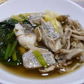 タラとほうれん草　白菜　舞茸煮