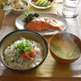 練習前の朝ごはん。練習メニューに合わせて。