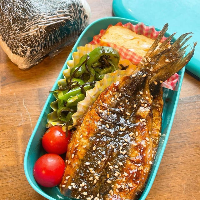 焼肉のタレで鰯の蒲焼弁当です！！