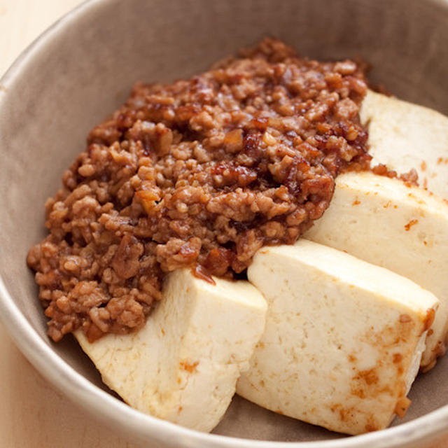 豆腐の梅味噌あんかけ