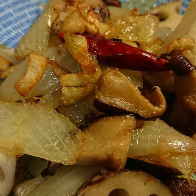 野郎飯流・蓮根と玉ねぎ、椎茸のアーリオオーリオ