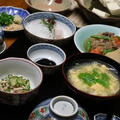 レシピ付き献立　お刺身・肉じゃが・きゅうりとささみの酢の物・湯豆腐・かきたま汁
