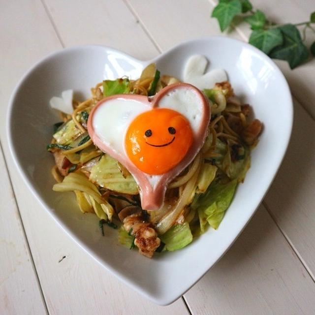 バレンタイン＊ハート焼きそば