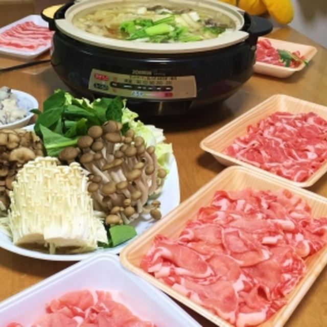 京君達と鍋で夕飯＆ちーちゃんと積み木♪