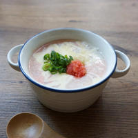 もち麦おかゆで簡単明太チーズ粥♪
