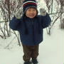 三歳の息子と雪だるまをつくってみた