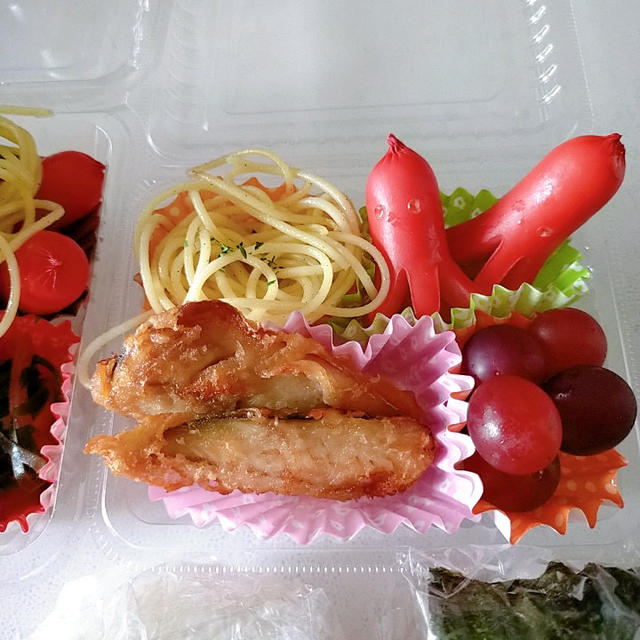 【アジの長崎天ぷら】【スパゲティ】８月２４日(水)のお弁当