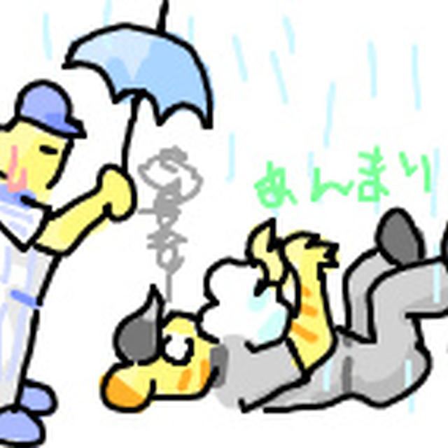 [野球][ベイ][飯][落書き][阪神戦]これは尚典に流す涙じゃないんだ雨が目に入っただけなんだー(1-0・1回表ノーゲーム)