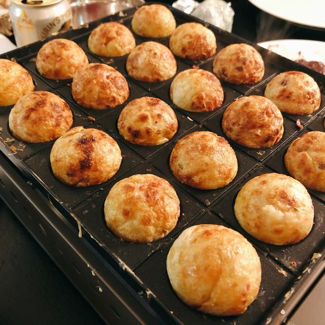 銀座でホムパ  たこ焼き&炭火バーベキュー デザートは かき氷 桃〜