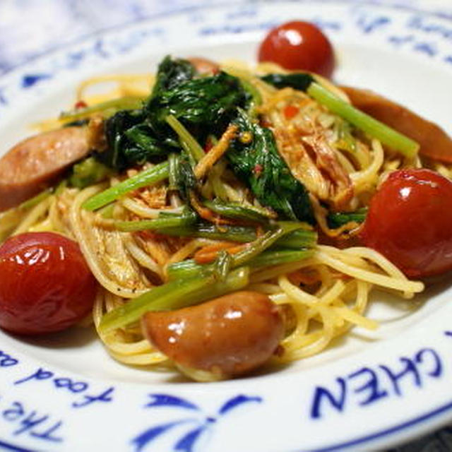 16/06/20　ほうれん草とキムチのパスタ