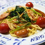 16/06/20　ほうれん草とキムチのパスタ