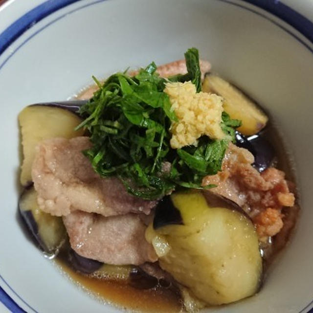 野郎飯流・ナスと豚肉の揚げ浸し