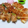 タバスコでホットな豚バラと野菜の串焼き