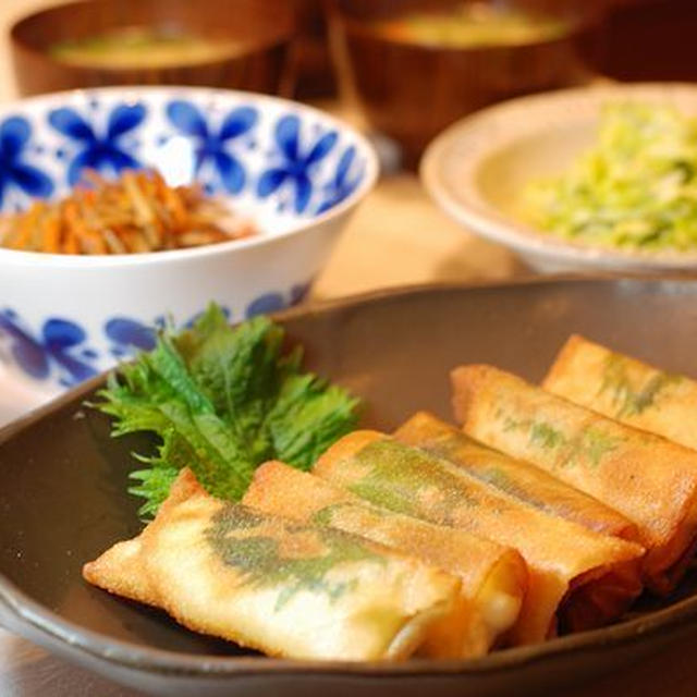 ささみの大葉チーズ春巻き定食