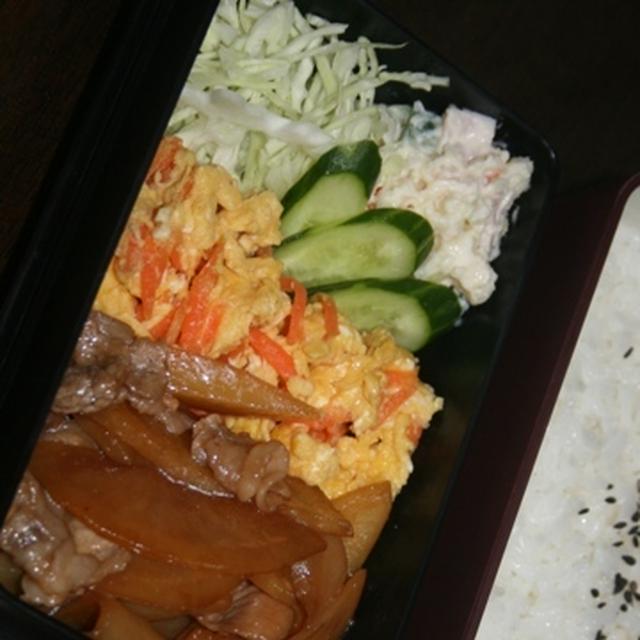 2月21日　　じゃがいもと豚肉の オイスターソース炒め弁当（目黒オープン）