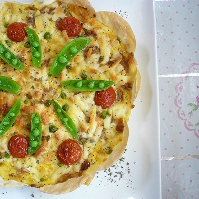 餃子の皮で簡単キッシュ風♪