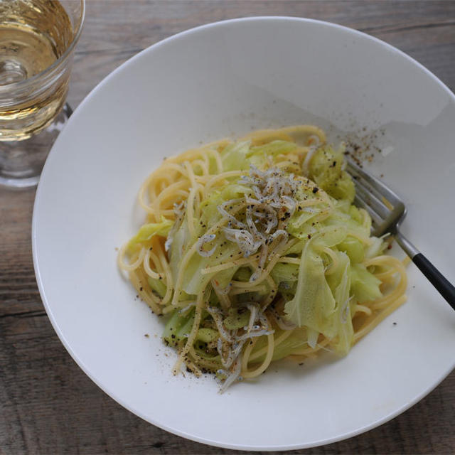 白だしさっと煮キャベツパスタ