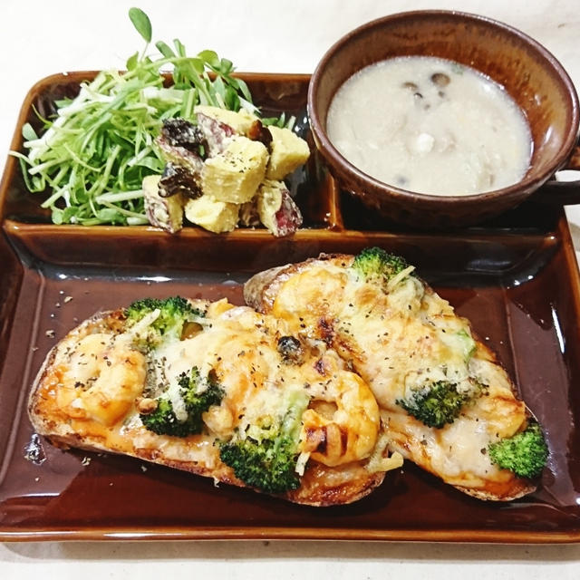 ＊エビとブロッコリーのタルティーヌ＊