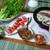 ６月１０日のごはん。　鯛めし　と　肉みそ の葉っぱ巻き