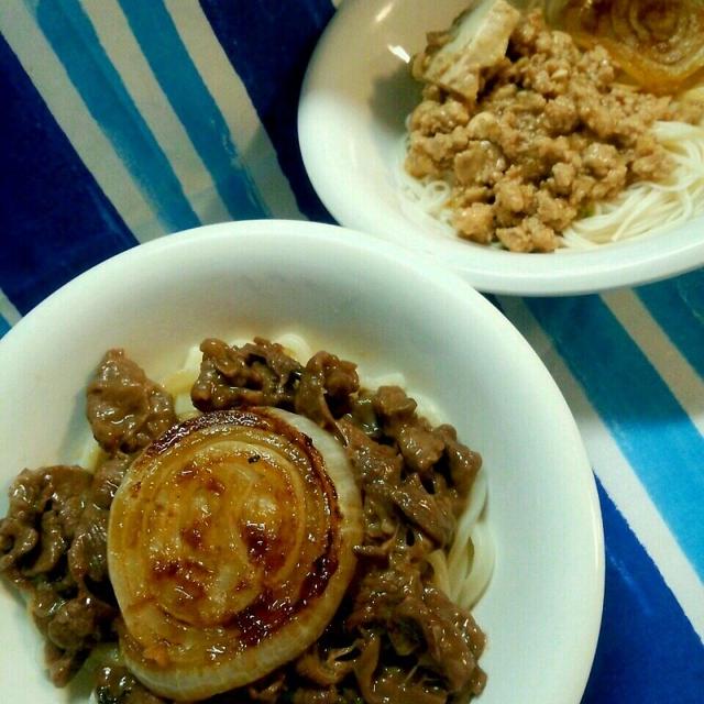 冷やし肉うどん＆麻婆豆腐そうめん