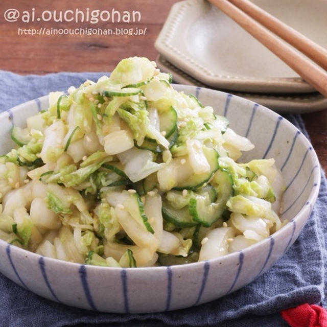 塩もみ野菜で超簡単♡ピリッと辛さが嬉しい＊白菜のからしポン酢和え♡