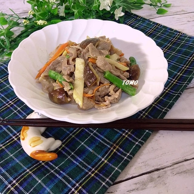 ご飯が進む♪マコモダケと豚肉の中華炒め