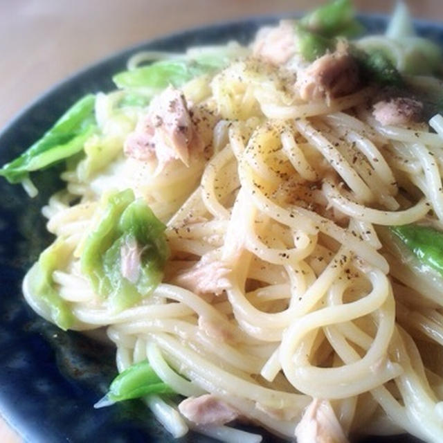 茹で汁捨てない！キャベツナ中華パスタ